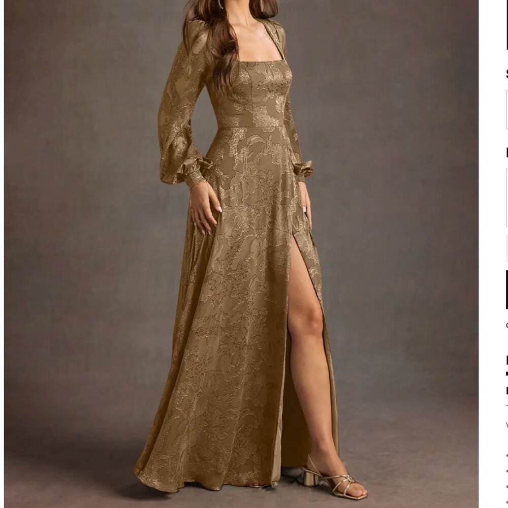 Azazie Atelier Savanah Mocha Maxi Dress